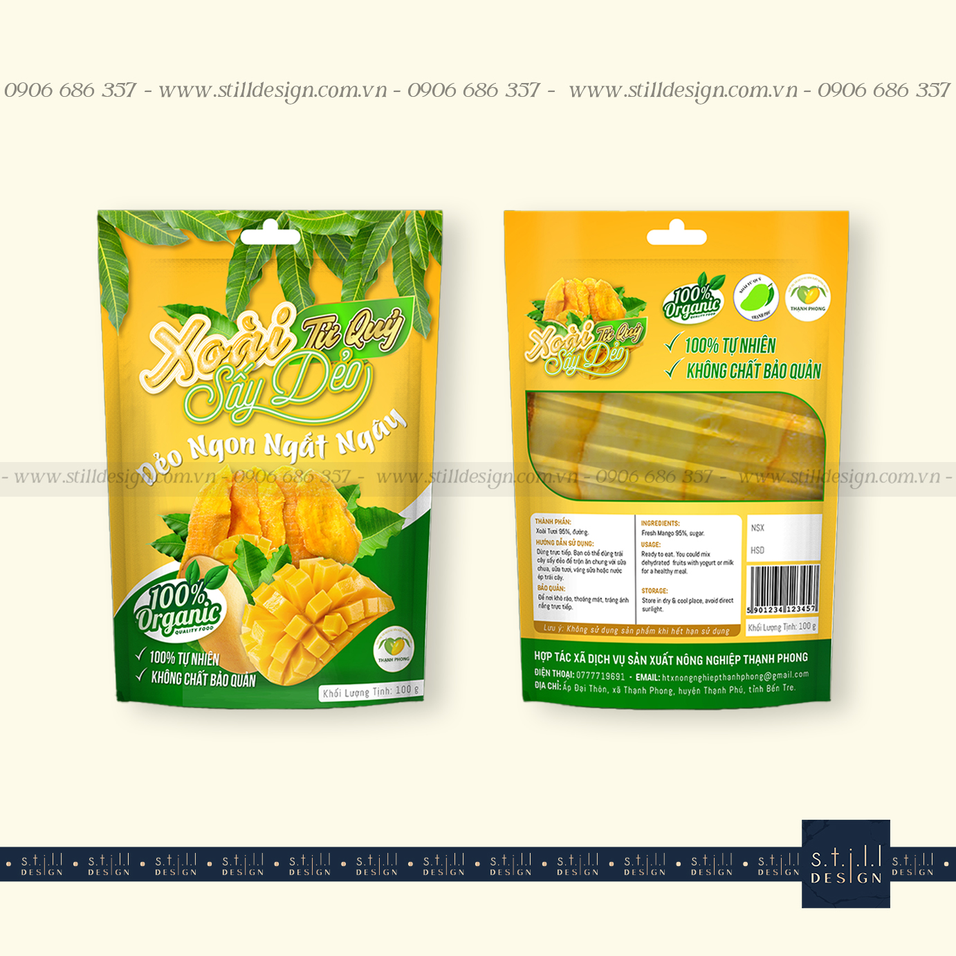 Thiết Kế Bao Bì Xoài Sấy Dẽo