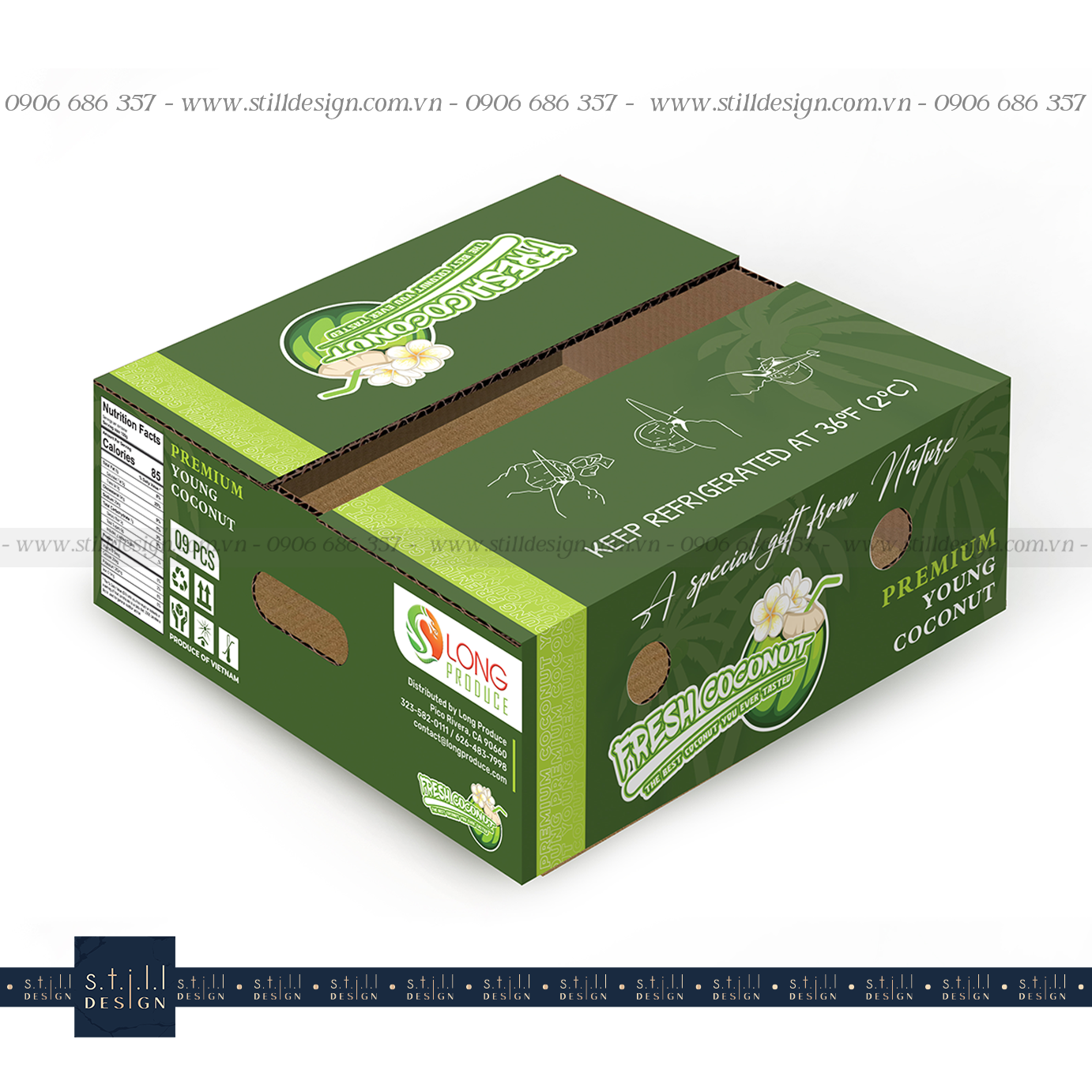 Thiết Kế Thùng Dừa Xuất Khẩu Cocosmile